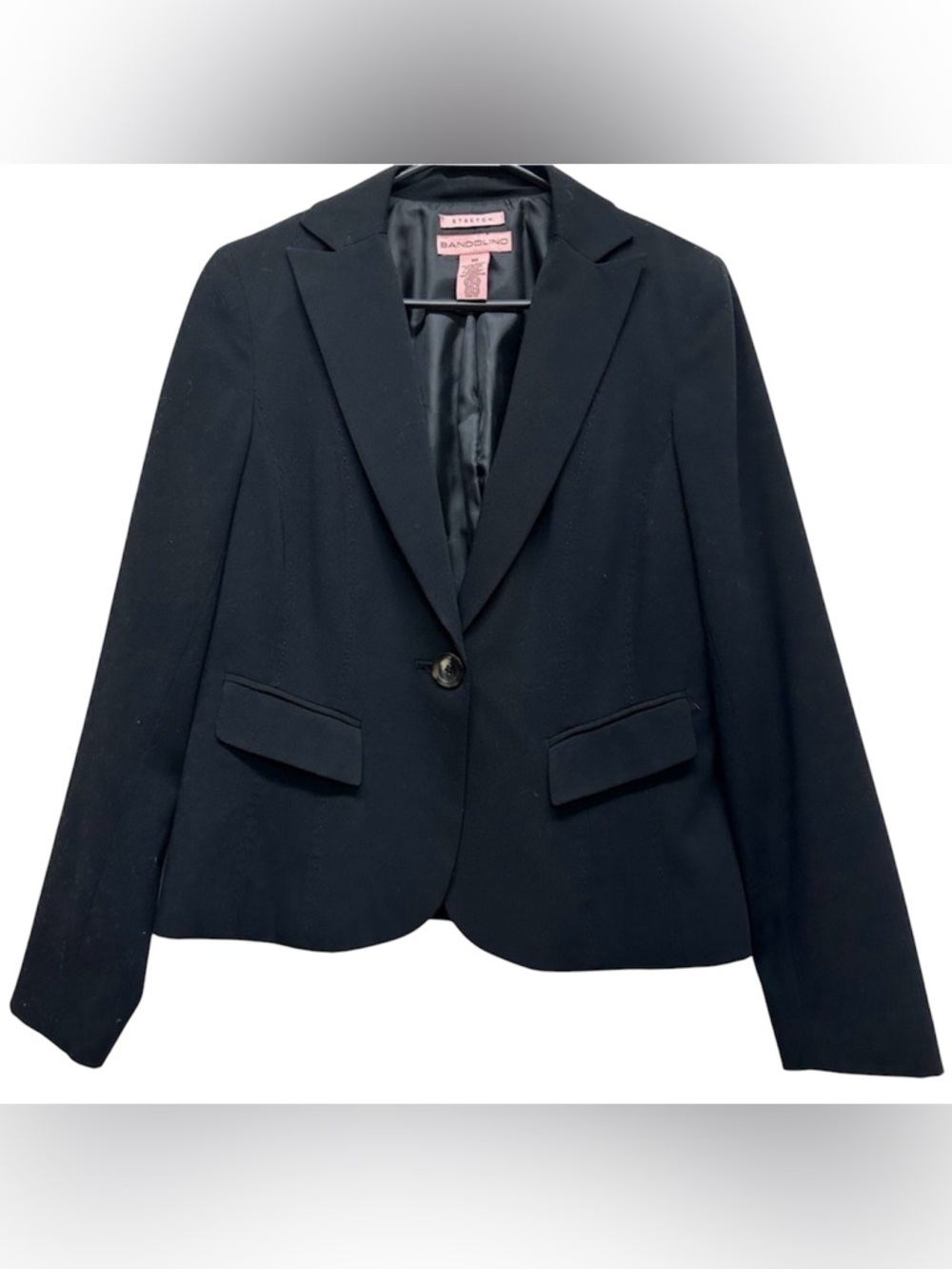 Bandolino Black Blazer Tailored Fit Notched Lapels